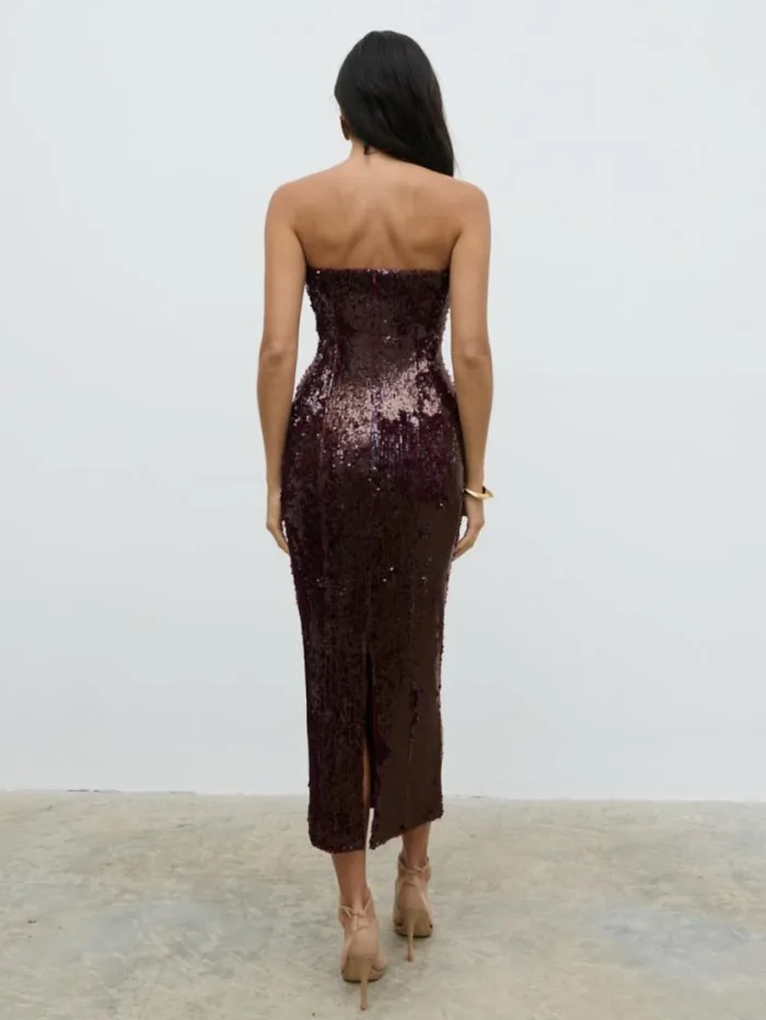 Pretty Lavish Dresses Women Gene Sequin Midaxi Dress Wine