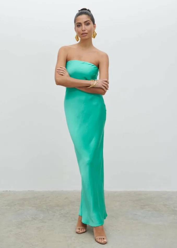 Pretty Lavish Dresses Women Heather Bandeau Maxi Dress Green