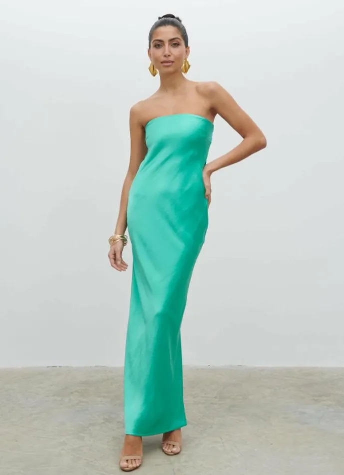 Pretty Lavish Dresses Women Heather Bandeau Maxi Dress Green