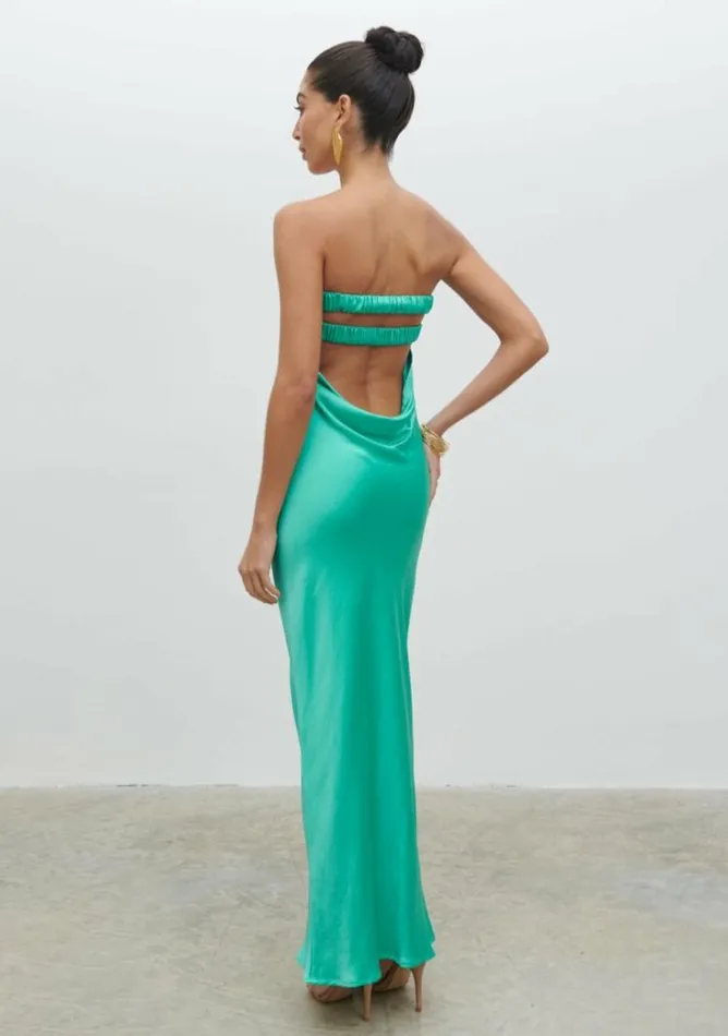 Pretty Lavish Dresses Women Heather Bandeau Maxi Dress Green