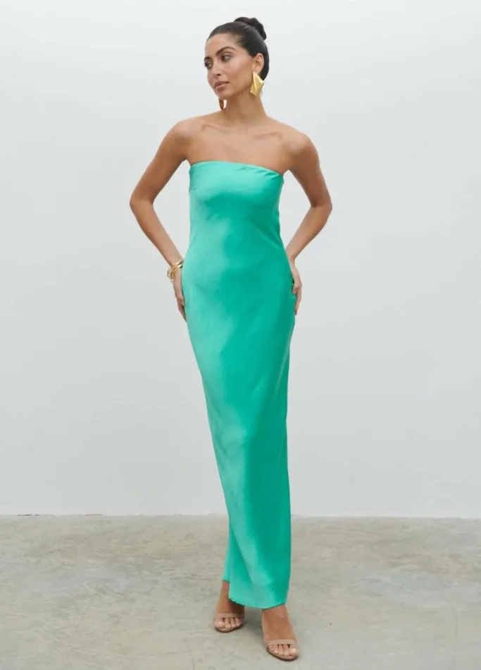 Pretty Lavish Dresses Women Heather Bandeau Maxi Dress Green