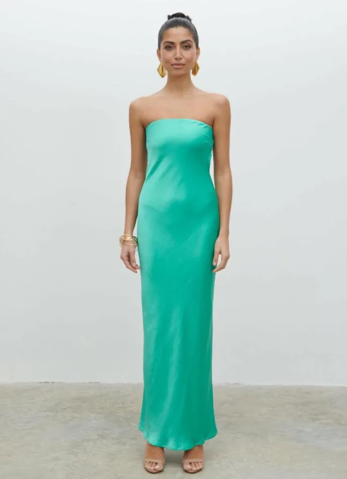 Pretty Lavish Dresses Women Heather Bandeau Maxi Dress Green