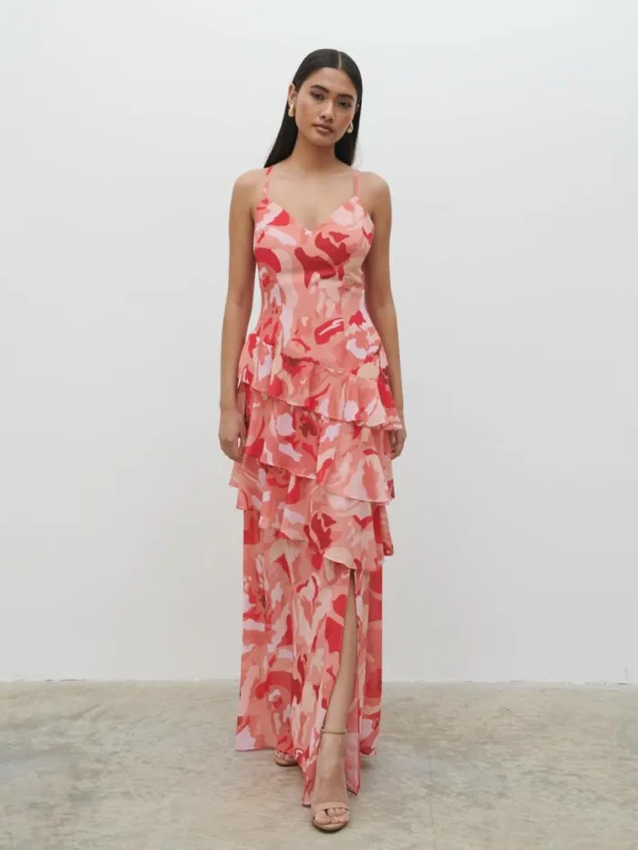 Pretty Lavish Dresses Women Hettie Maxi Dress Abstract Multi Floral