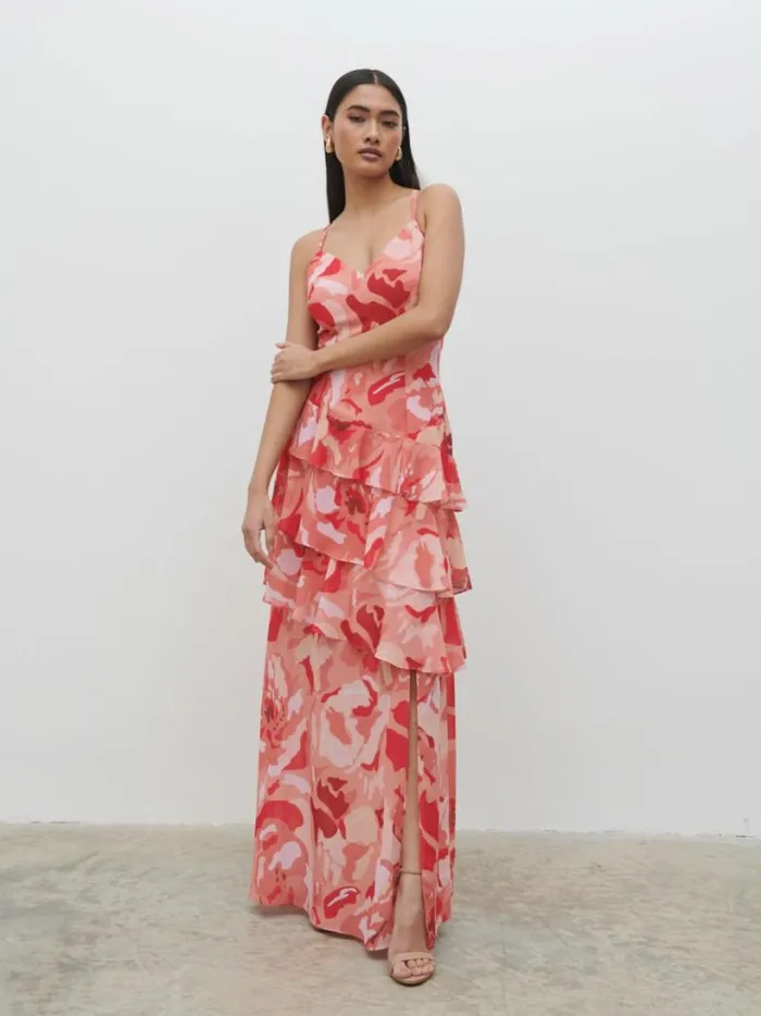 Pretty Lavish Dresses Women Hettie Maxi Dress Abstract Multi Floral