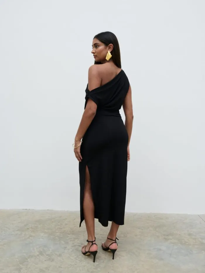 Pretty Lavish Dresses Women Janece Asymmetric Jersey Dress Black