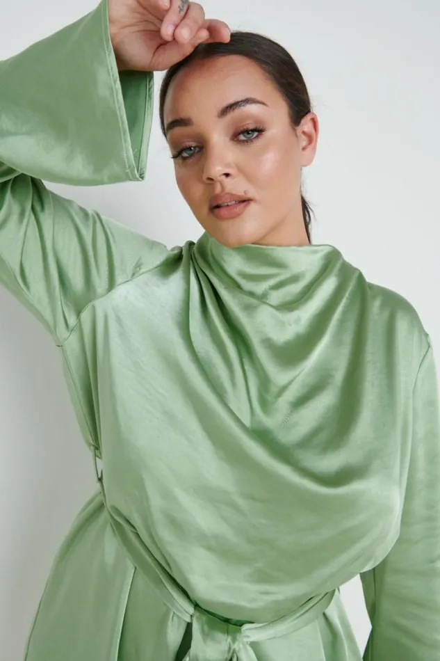 Pretty Lavish Dresses Women Jayda Cowl Neck Dress Curve Olive