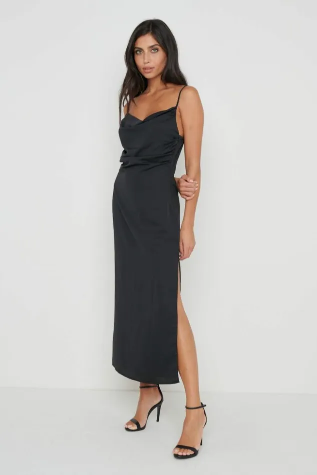 Pretty Lavish Dresses Women Keisha Ruched Midaxi Dress Black