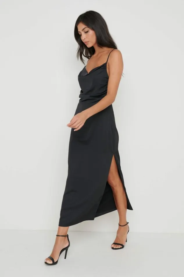 Pretty Lavish Dresses Women Keisha Ruched Midaxi Dress Black