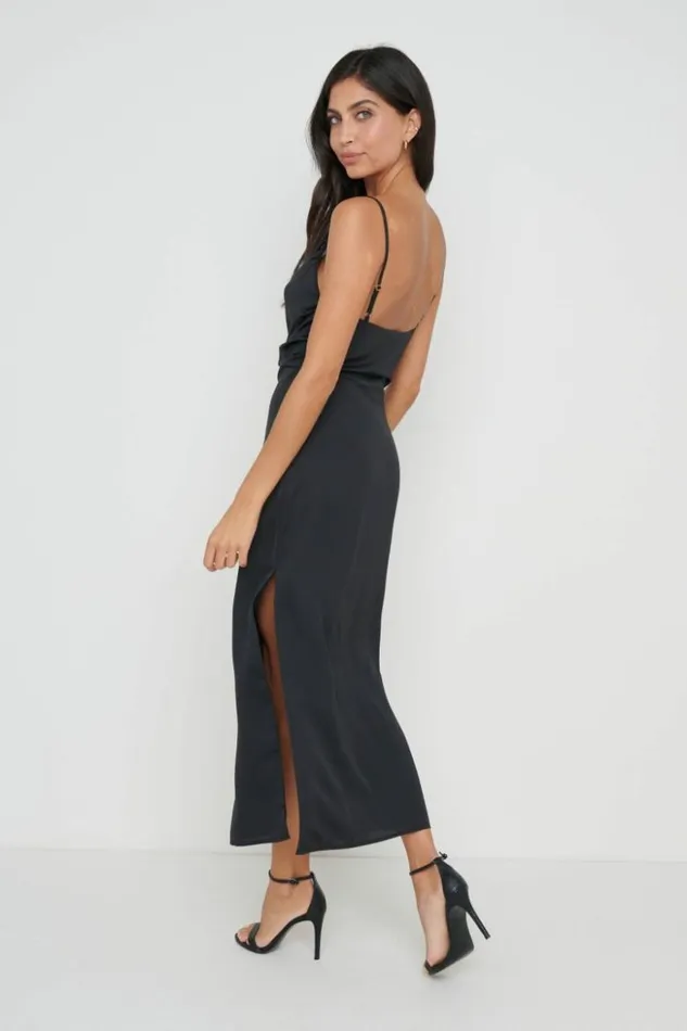 Pretty Lavish Dresses Women Keisha Ruched Midaxi Dress Black