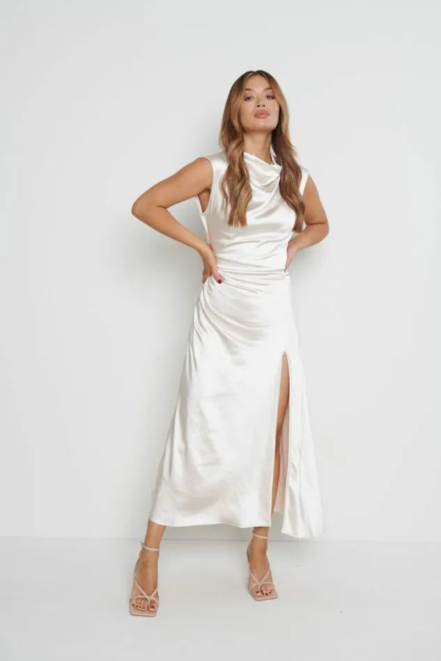 Pretty Lavish Dresses Women Lilith Satin Dress Champagne