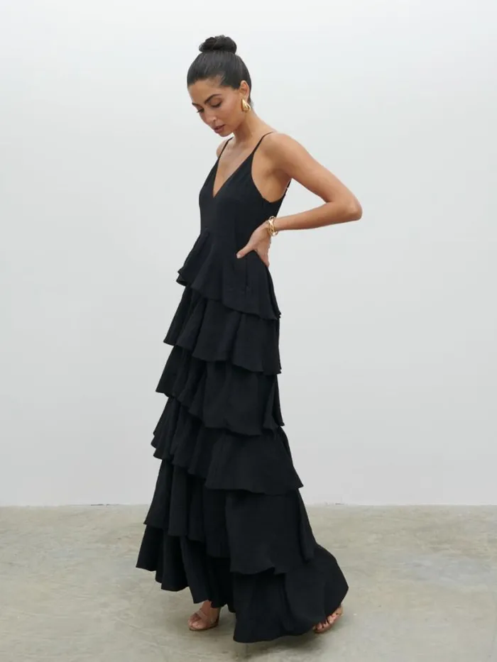 Pretty Lavish Dresses Women Lissy Textured Maxi Dress Black