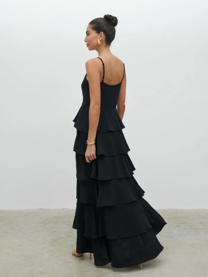 Pretty Lavish Dresses Women Lissy Textured Maxi Dress Black