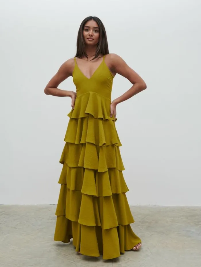 Pretty Lavish Dresses Women Lissy Textured Maxi Dress Green