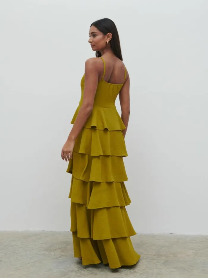 Pretty Lavish Dresses Women Lissy Textured Maxi Dress Green