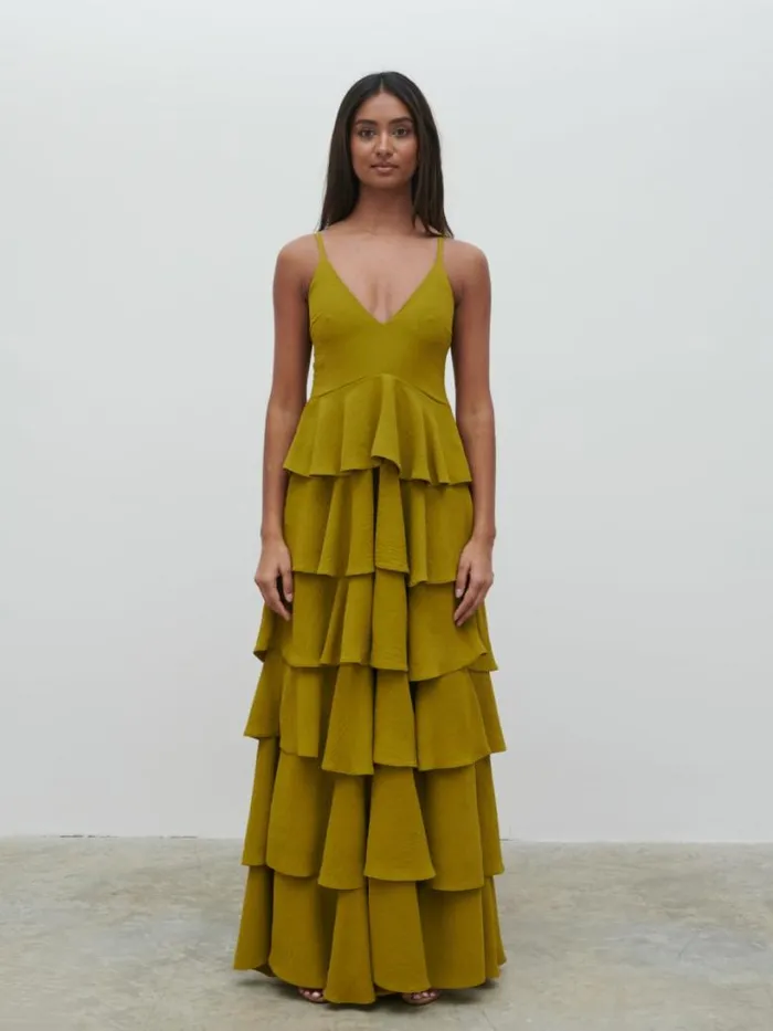 Pretty Lavish Dresses Women Lissy Textured Maxi Dress Green