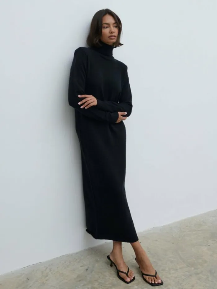 Pretty Lavish Dresses Women Marleigh Midaxi Knit Dress Black