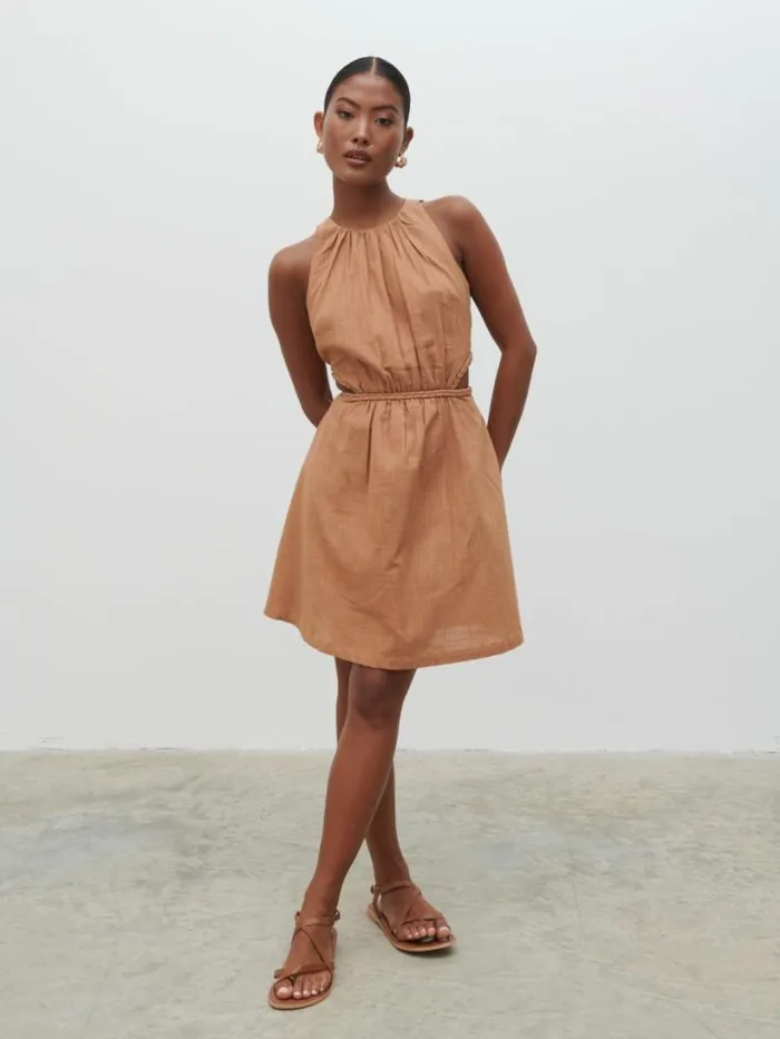 Pretty Lavish Dresses Women Melody Cut Out Mini Dress Brown