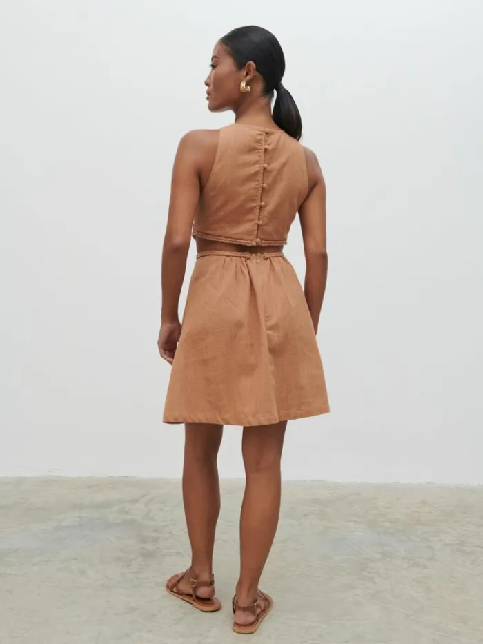 Pretty Lavish Dresses Women Melody Cut Out Mini Dress Brown