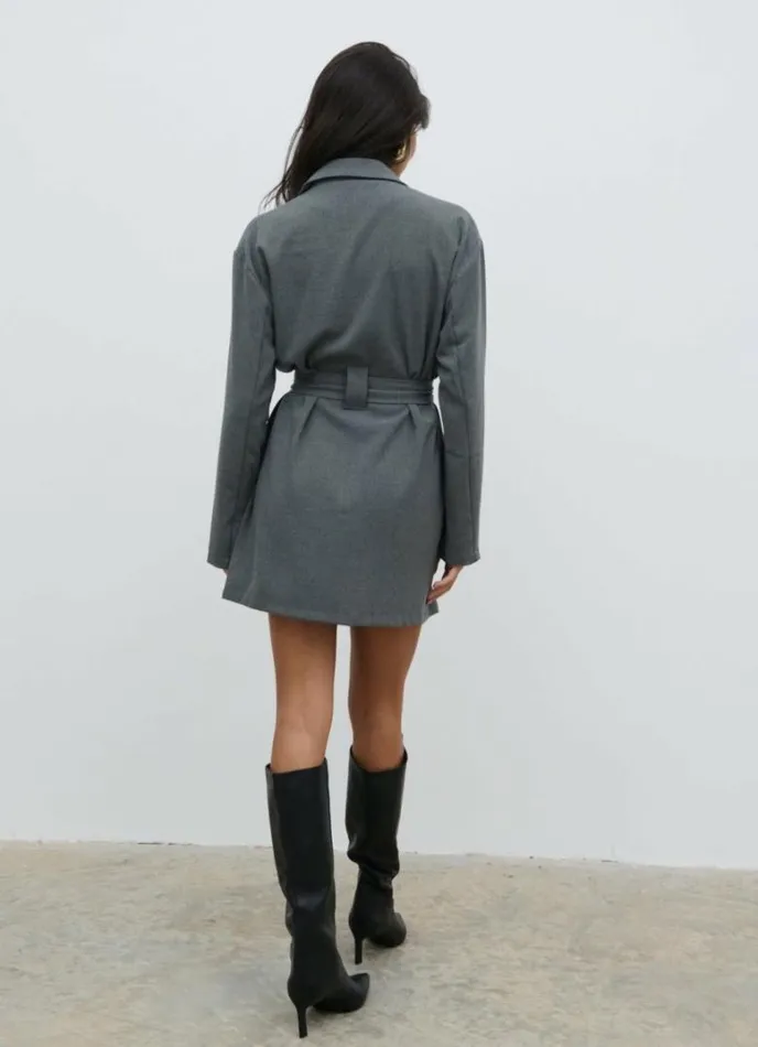 Pretty Lavish Dresses Women Morgan Tailored Cargo Mini Dress Grey