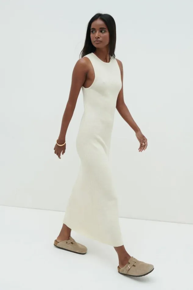 Pretty Lavish Dresses Women Ophelia Shift Knit Dress Cream