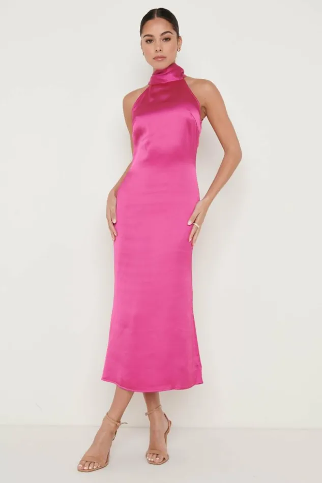 Pretty Lavish Dresses Women Raleigh Halter Neck Tie Dress Pink