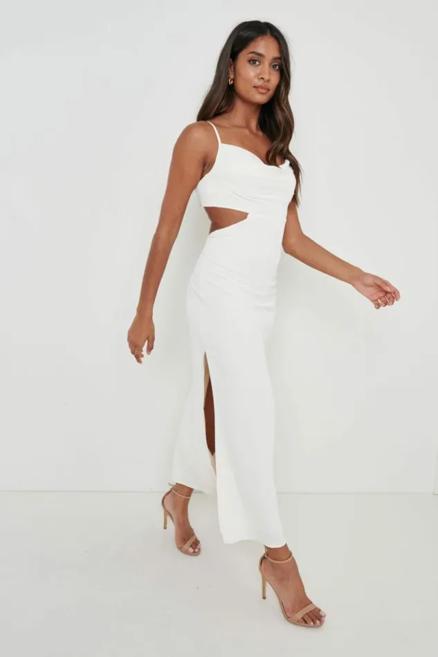 Pretty Lavish Dresses Women Reva Cut Out Midaxi Dress Cream