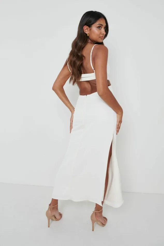 Pretty Lavish Dresses Women Reva Cut Out Midaxi Dress Cream