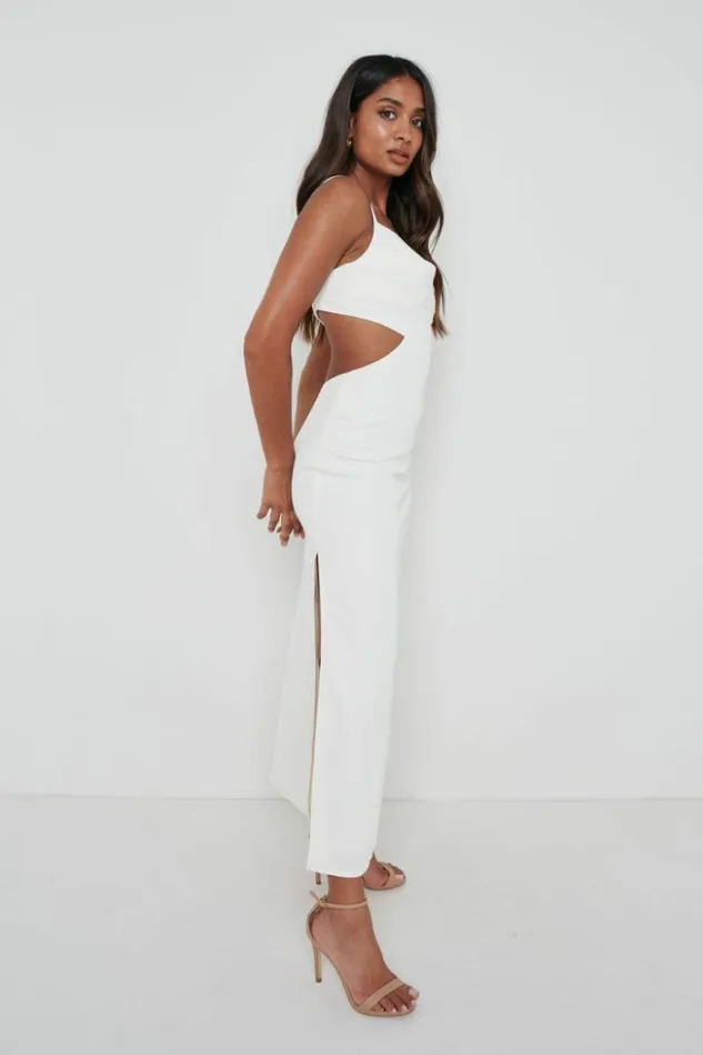 Pretty Lavish Dresses Women Reva Cut Out Midaxi Dress Cream