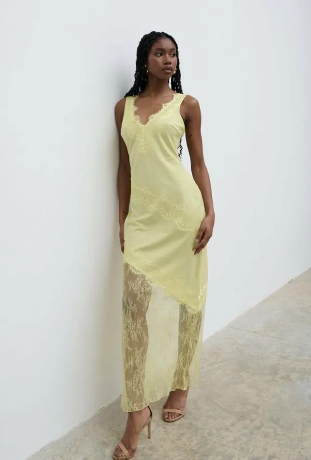 Pretty Lavish Dresses Women Robin Slip Maxi Dress Yellow