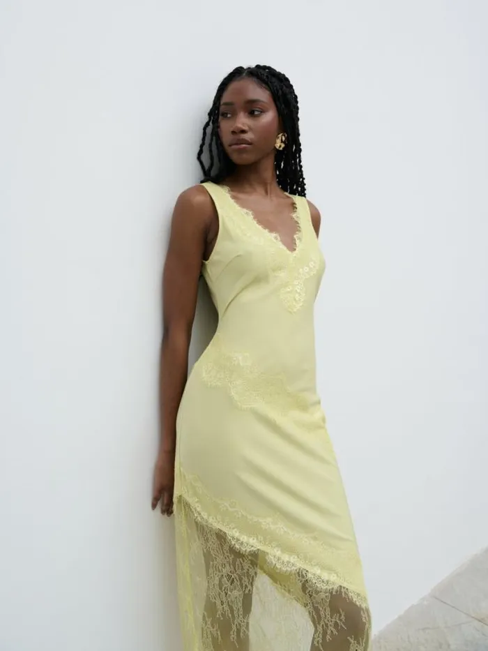 Pretty Lavish Dresses Women Robin Slip Maxi Dress Yellow