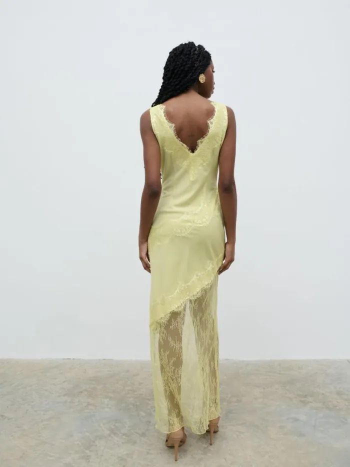Pretty Lavish Dresses Women Robin Slip Maxi Dress Yellow