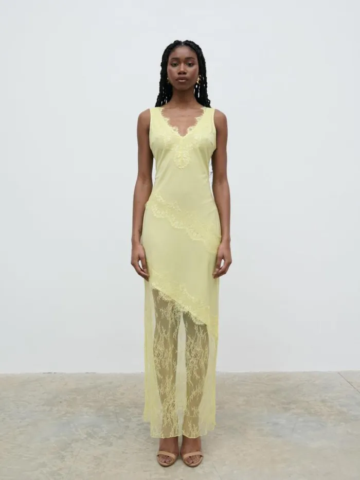 Pretty Lavish Dresses Women Robin Slip Maxi Dress Yellow