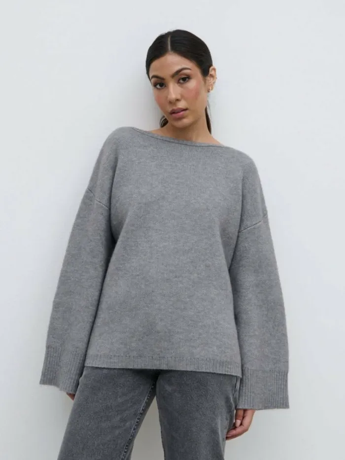 Pretty Lavish Everyday Staples Women Quinn Knit Jumper Grey