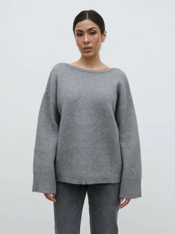 Pretty Lavish Everyday Staples Women Quinn Knit Jumper Grey