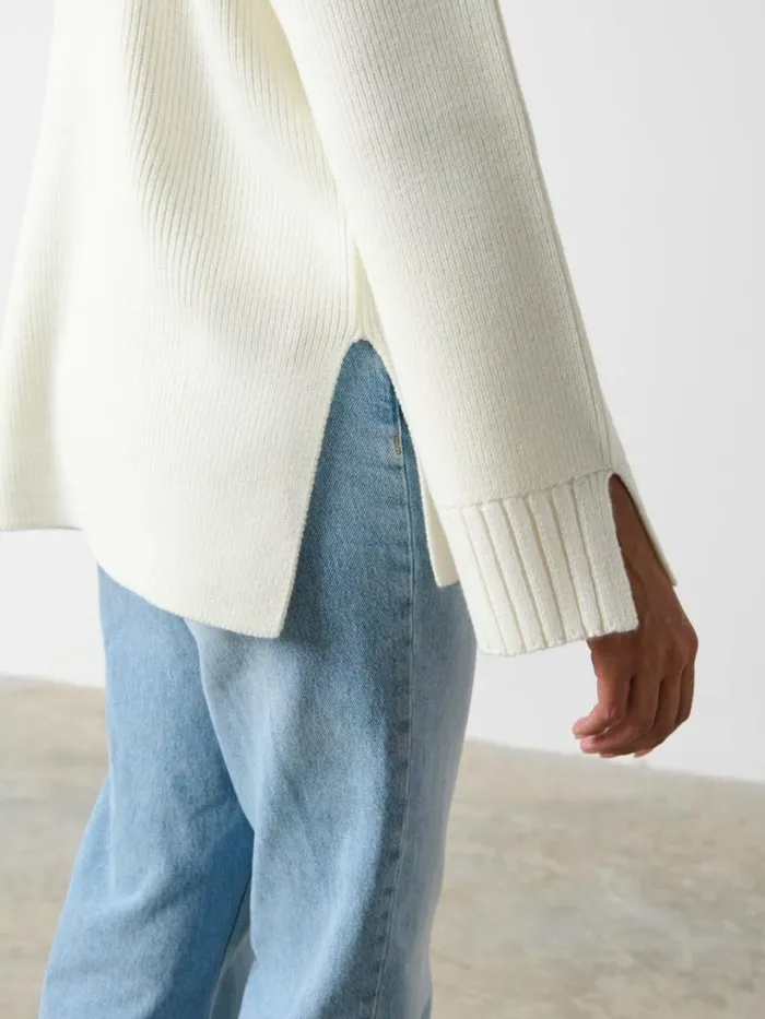 Pretty Lavish Knitwear Women Amory Grown Neck Knit Jumper Cream