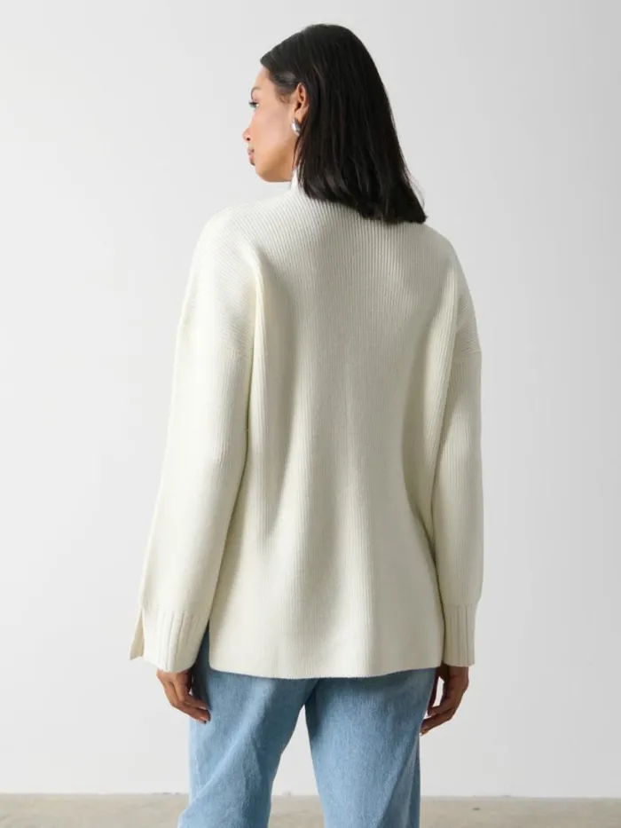 Pretty Lavish Knitwear Women Amory Grown Neck Knit Jumper Cream