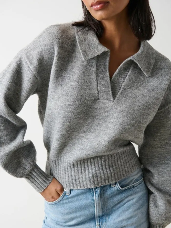 Pretty Lavish Knitwear Women Cruz Cropped Jumper Grey
