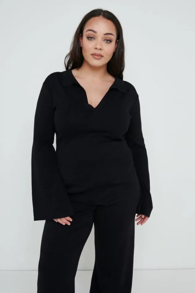 Pretty Lavish Knitwear Women Hayden Knit Top Black Black