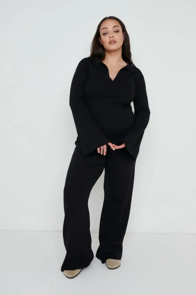 Pretty Lavish Knitwear Women Hayden Knit Top Black Black