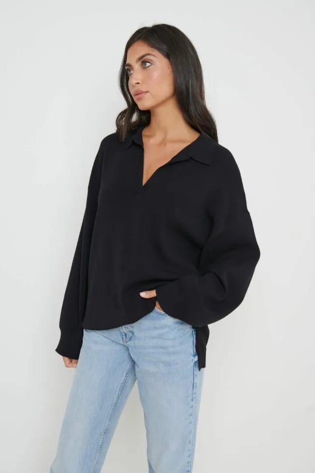 Pretty Lavish Knitwear Women Hayden Oversized Knit Jumper Black