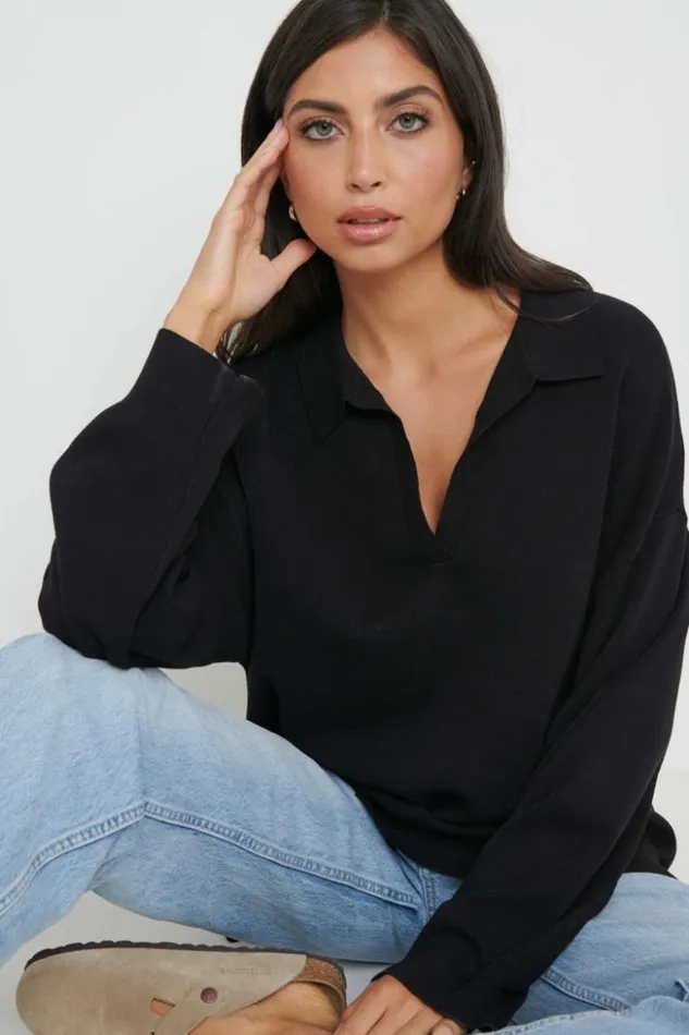 Pretty Lavish Knitwear Women Hayden Oversized Knit Jumper Black