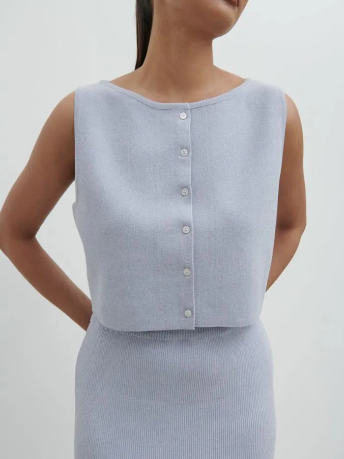 Pretty Lavish Knitwear Women Jasmin Knit Waistcoat Blue