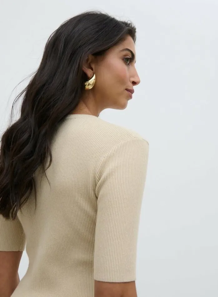 Pretty Lavish Knitwear Women Jayla Knit Top Beige