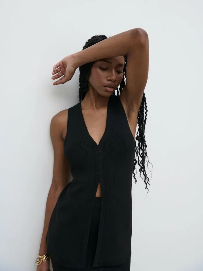 Pretty Lavish Knitwear Women Jodie Knit Waistcoat Black