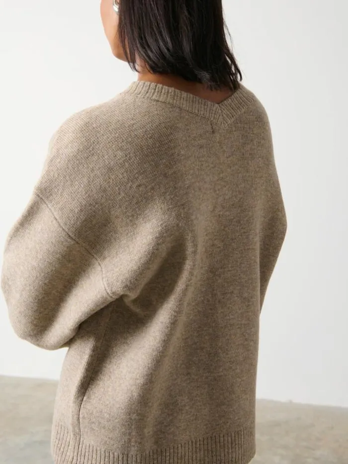 Pretty Lavish Knitwear Women Makai Oversized Cardigan Beige