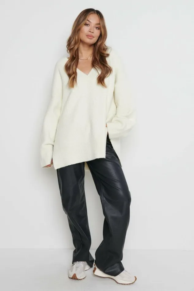 Pretty Lavish Knitwear Women Myla Oversized Jumper Cream