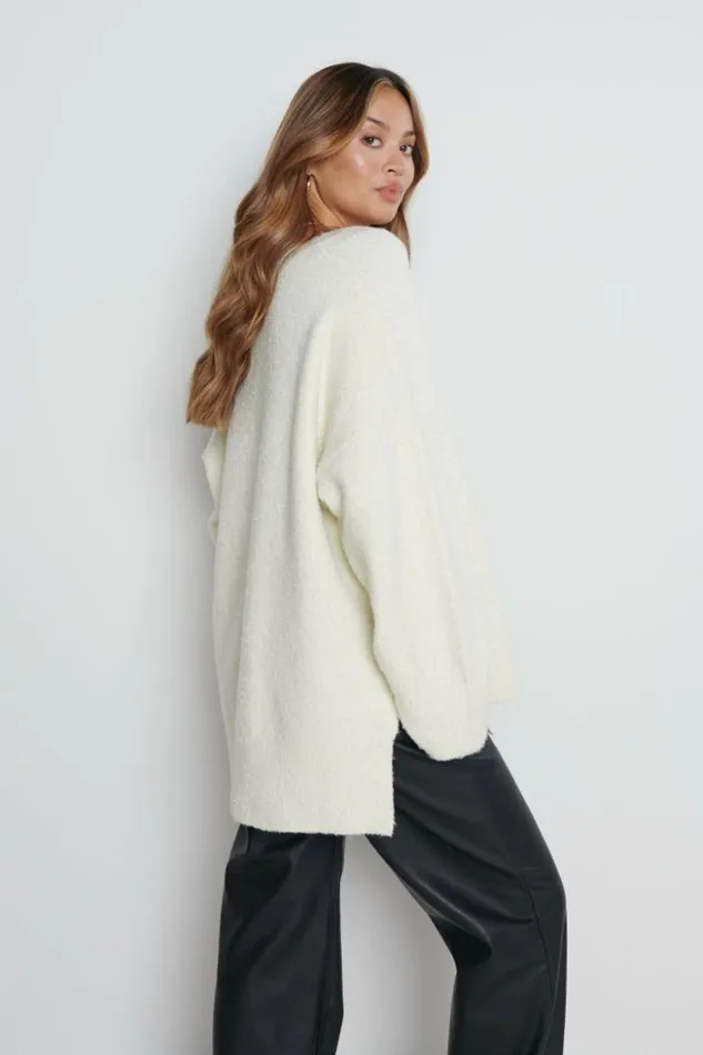 Pretty Lavish Knitwear Women Myla Oversized Jumper Cream Pretty Lavish Knitwear Women Myla Oversized Jumper Cream