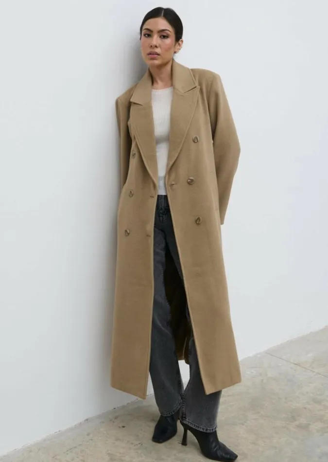 Pretty Lavish Outerwear Women Carissa Oversized Tailored Coat Light Brown