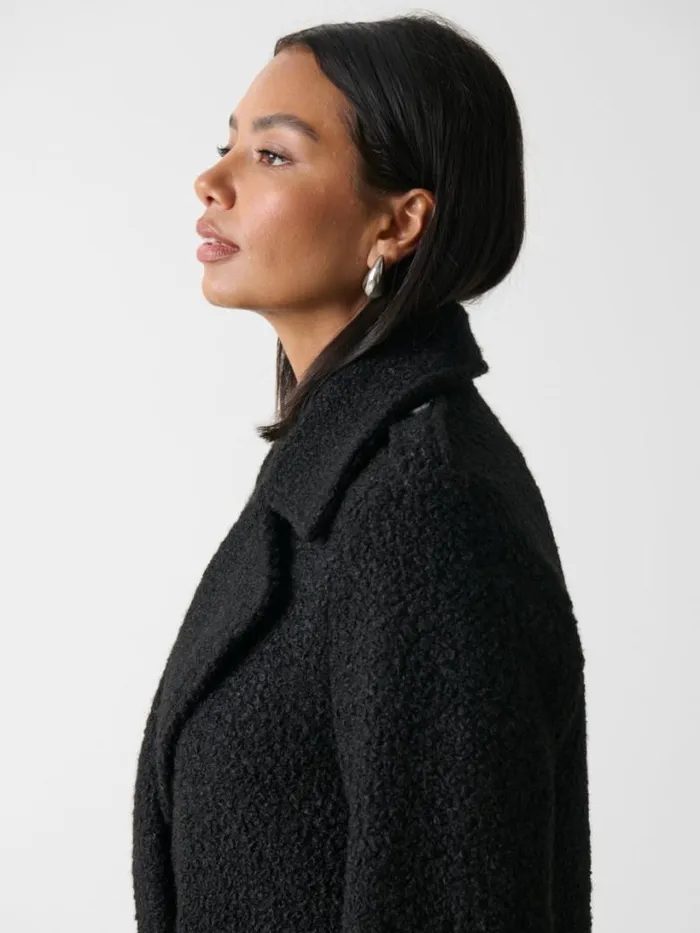 Pretty Lavish Outerwear Women Halston Oversized Boucle Coat Black