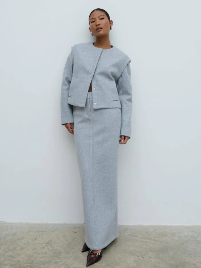 Pretty Lavish Outerwear Women Rudy Cropped Boxy Jacket Grey